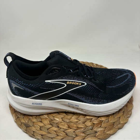 BROOKS Glycerin 22 Running Shoes Black Country Blue Orange Pop Size 14 Men's